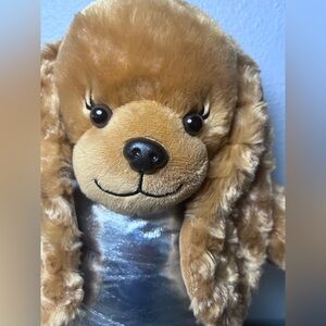 Build-A-Bear Barkleigh Dog Puppy Brown Plush Stuffed Animal in Silver Outfit